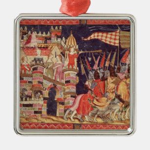Die Trojan, die für Kampf verlassen Silbernes Ornament