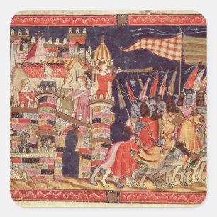 Die Trojaner, die für den Kampf Verlassen haben Quadratischer Aufkleber