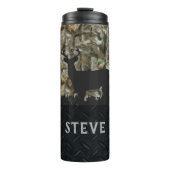 Die Trommel der Tarnungs-Rotwild-Jagd-Namen-Männer Thermosbecher (Vorderseite)