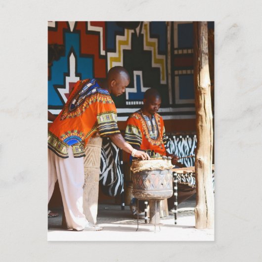 Die Trommelschläger Afrikas Postkarte (Vorderseite)