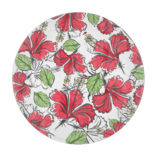 Die Tropen mit Vintagem Hibiskus einbinden Schneidebrett