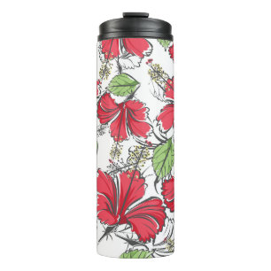 Die Tropen mit Vintagem Hibiskus einbinden Thermosbecher