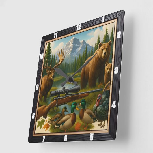 Die Trophäe des Bergkäfers Quadratische Wanduhr (Winkel)