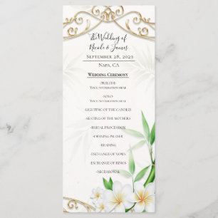 Die Tropical Imperial Bamboo Garden Hochzeit Menükarte