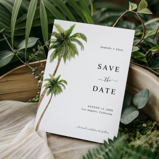 Die tropische Hochzeit in Urlaubsort des Beach Pal Save The Date