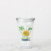 Die tropische Küste der Insel. Kontur Acryltrinkbecher (Vorderseite)