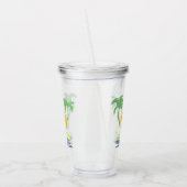 Die tropische Küste der Insel. Kontur Acryltrinkbecher (Links)