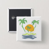Die tropische Küste der Insel. Kontur Button (Vorne & Hinten)