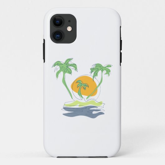 Die tropische Küste der Insel. Kontur Case-Mate iPhone Hülle (Rückseite)