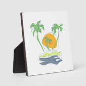 Die tropische Küste der Insel. Kontur Fotoplatte (Vorderseite)