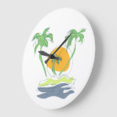 Die tropische Küste der Insel. Kontur Große Wanduhr (Winkel)