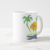 Die tropische Küste der Insel. Kontur Jumbo-Tasse (Vorderseite Rechts)