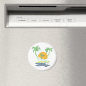Die tropische Küste der Insel. Kontur Magnet (In Situ (Geschirrspüler))