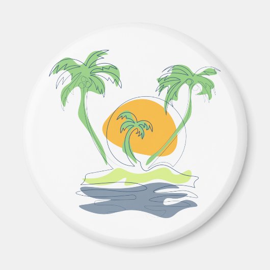Die tropische Küste der Insel. Kontur Magnet (Vorne)