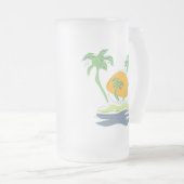 Die tropische Küste der Insel. Kontur Mattglas Bierglas (VorderseiteRechts)