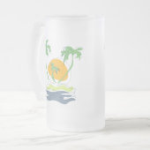 Die tropische Küste der Insel. Kontur Mattglas Bierglas (Vorderseite Links)