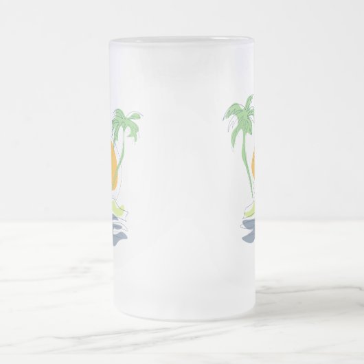 Die tropische Küste der Insel. Kontur Mattglas Bierglas (Mittel)