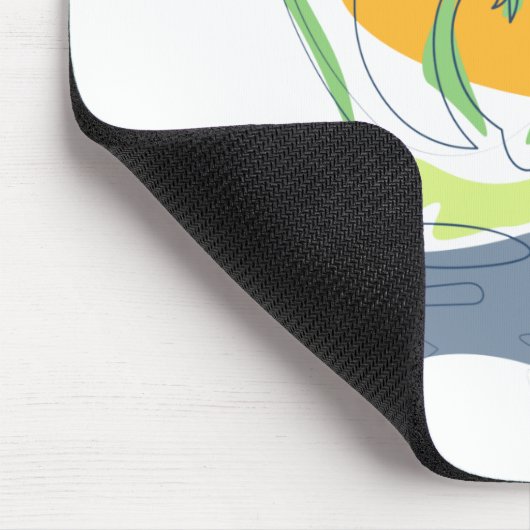 Die tropische Küste der Insel. Kontur Mousepad (Ecke)