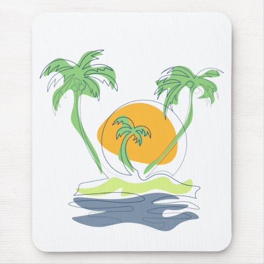 Die tropische Küste der Insel. Kontur Mousepad (Vorne)
