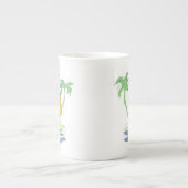 Die tropische Küste der Insel. Kontur Porzellantasse (Vorderseite)