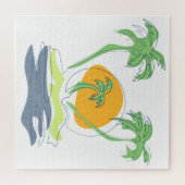 Die tropische Küste der Insel. Kontur Puzzle (Horizontal)