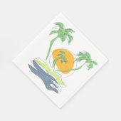 Die tropische Küste der Insel. Kontur Serviette (Ecke)