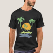 Die tropische Küste der Insel. Kontur T-Shirt (Vorderseite)