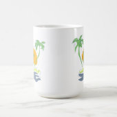 Die tropische Küste der Insel. Kontur Verwandlungstasse (Zentrum)