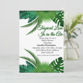 Die tropische Liebe liegt im Brautparty "Air Green Einladung (Stehend Vorderseite)