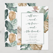 Die tropische Liebe und die Strandhochzeit Save th The Date (Vorne/Hinten)