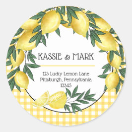 Die tropische Rücksendeadresse der Zitronen Runder Aufkleber