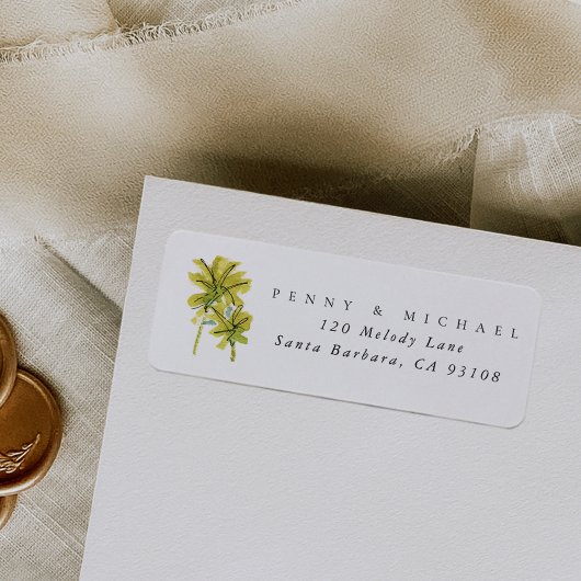 Die tropische Rücksendeadresse von Palmen am Stran