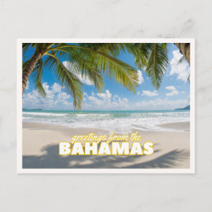 Die tropische Strand-Retro-Vintage-Grüße der Baham Postkarte