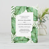 Die tropische Vegetation lädt zur Hochzeit ein Einladung (Stehend Vorderseite)