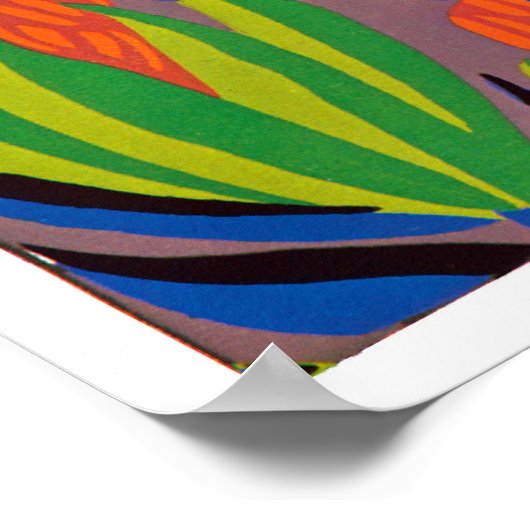 Die tropischen Blume des Seguy Art Déco Poster (Ecke)