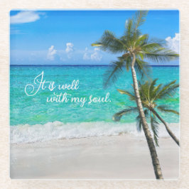 Die tropischen Palmen des Strandes sind sehr ruhig Glasuntersetzer