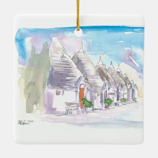 Die Trulli-Gebäude Alberobello Bari Italien Keramikornament (Rückseite)