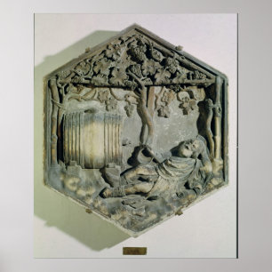 Die Trunkenheit Noas, sechseckig dekorativ Poster