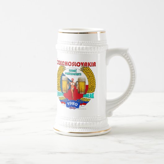 Die Tschechoslowakei-Frühlings-Bruch-Tasse 1980 Bierglas (Rechts)