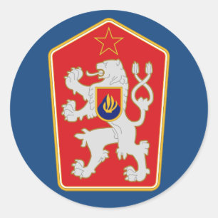 Die Tschechoslowakei - Wappen (1960-1990) Runder Aufkleber