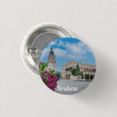 Die Tuchhalle am Hauptplatz von Krakau, Polen Button (Vorne & Hinten)
