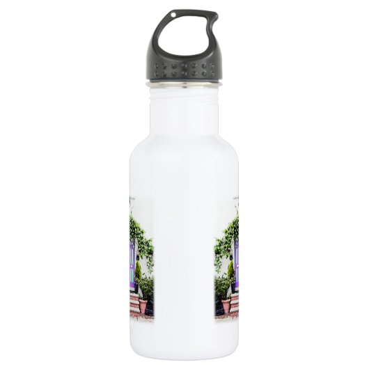 Die Tür Lila begrüßen Edelstahlflasche (Vorderseite)