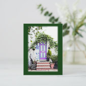 Die Tür Lila begrüßen Postkarte (Stehend Vorderseite)