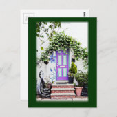 Die Tür Lila begrüßen Postkarte (Vorne/Hinten)