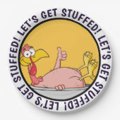 Die Türkei bereit zum Erntedank-Abendessen-Cartoon Pappteller (Vorderseite)