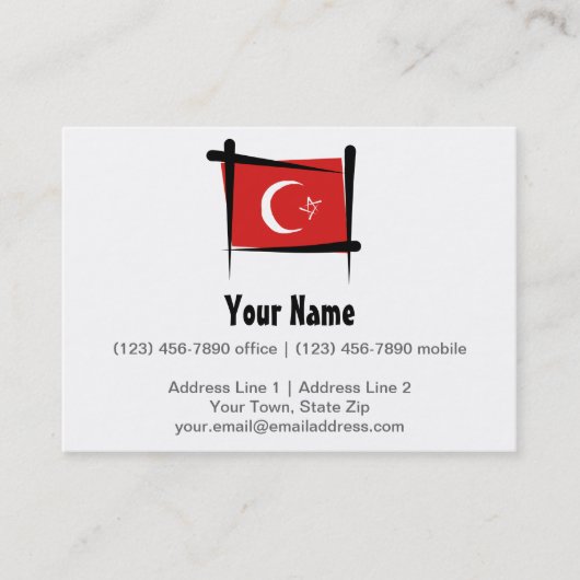Die Türkei-Bürsten-Flagge Visitenkarte (Vorderseite)