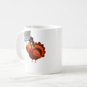 Die Türkei essen Pizza-lustigen Erntedank-Tag Kaffeetasse (Vorderseite Links)