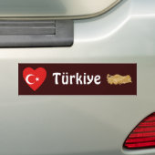 Die Türkei-Flaggen-Herz + Karten-Autoaufkleber Autoaufkleber (Auf Auto)
