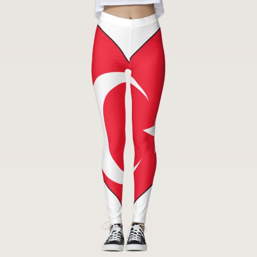 Die Türkei-Flaggen-Herz Leggings (Vorderseite)
