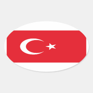 Die Türkei-Flaggen-Oval-Aufkleber Ovaler Aufkleber